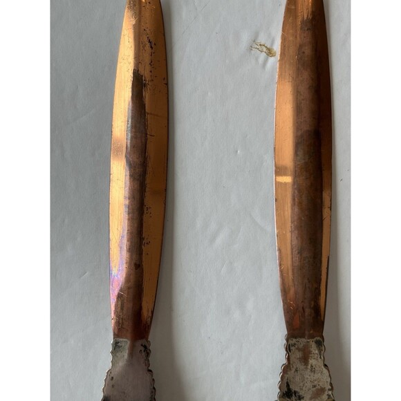 Vintage Copper Serving Pieces Guild Copper and Silver Spoon and Fork 12" - Picture 8 of 8
